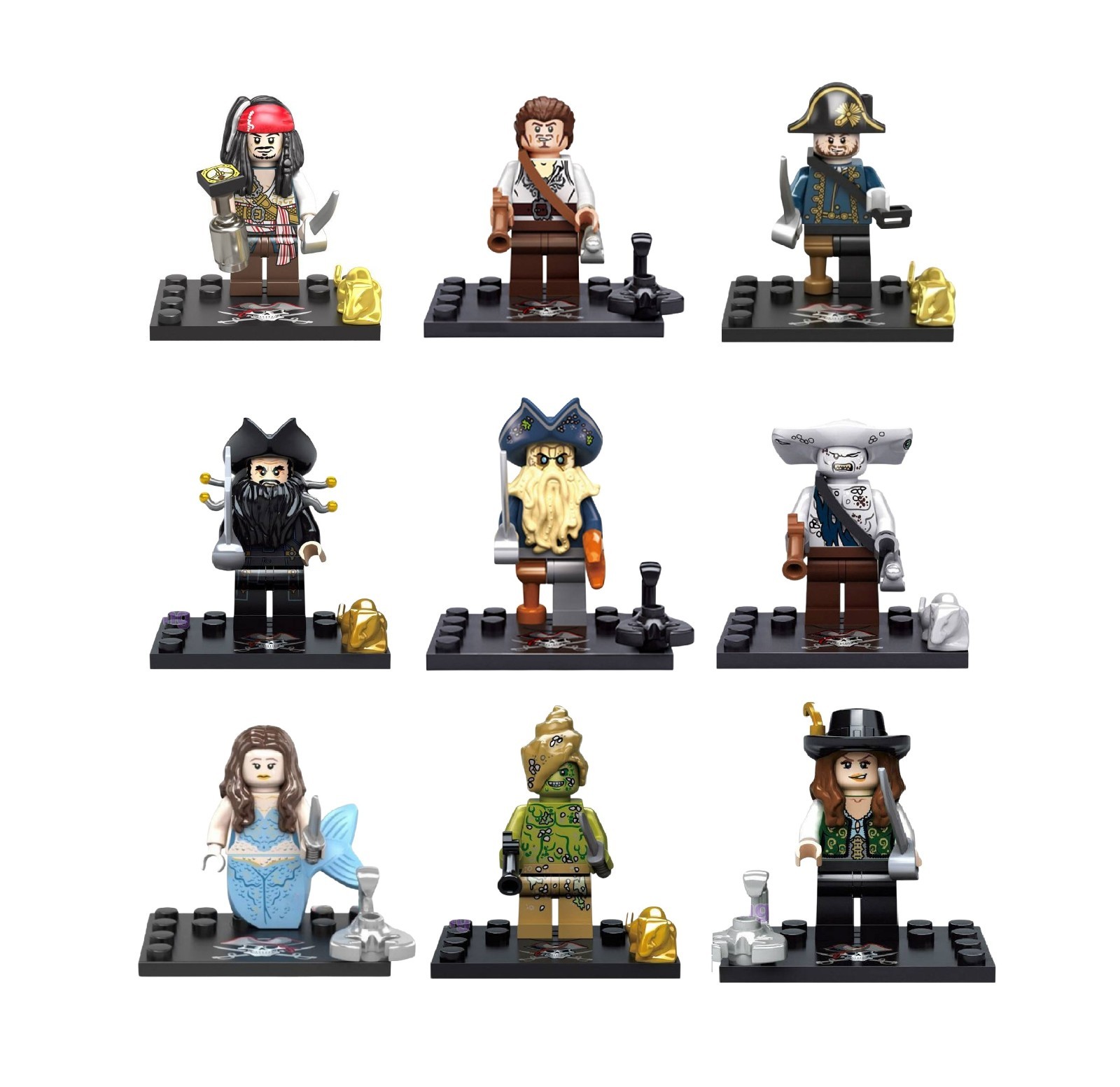 MOC LEGO Pirates Of The Caribbean! Jack, Will, Davy Jones - BUNDLE AND SAVE!