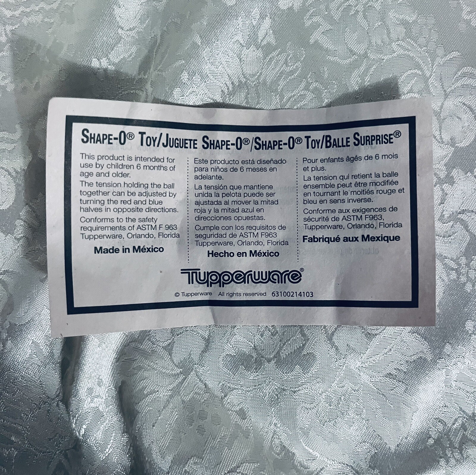 Tupperware Shape O Toy Kids Baby Toddler Development Sorting Ball Brand New