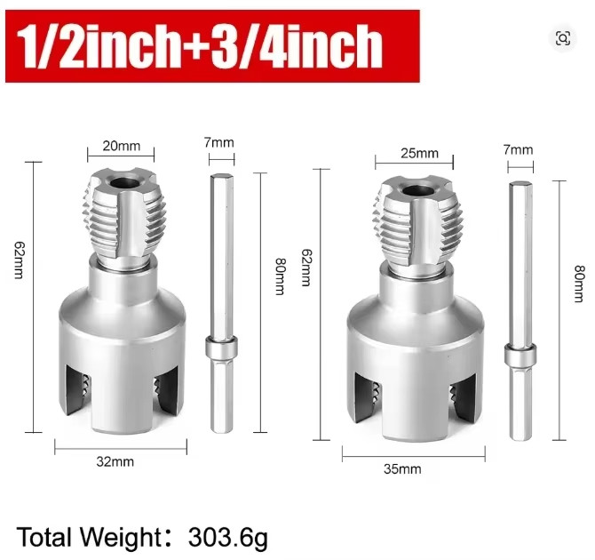 2PCS 20MM+25MM Water Threader Tapping Tool Ppr/pvc Internal Thread External AU