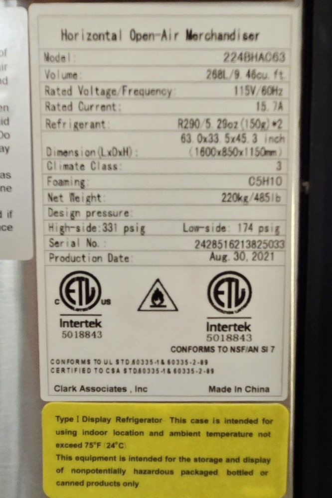 AVANTCO Cooler (Open Air Merchandiser)