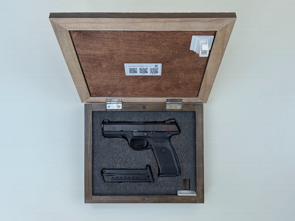 Hidden Gun Storage Wall Art – Personalized Concealment Case 3D Initials ESPRESSO