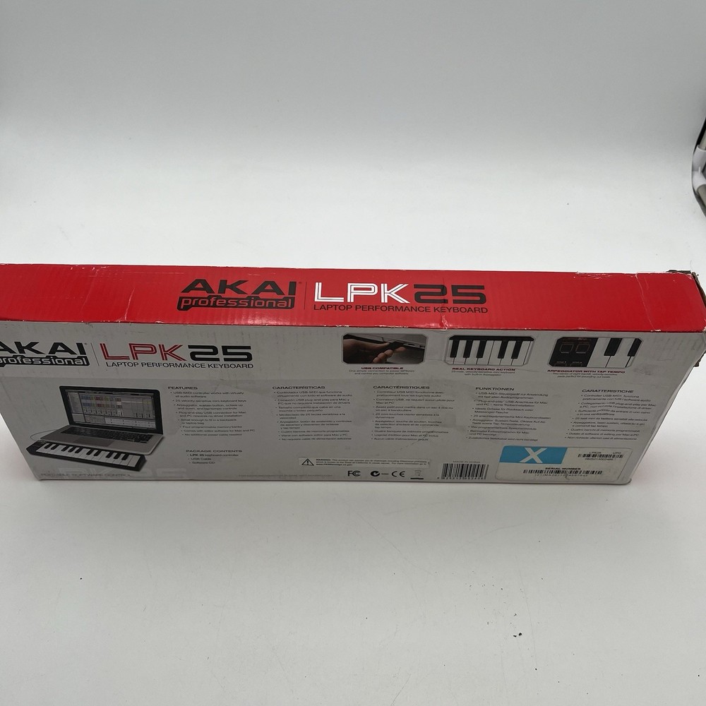 AKAI LPK25 USB Laptop Performance Keyboard, With MPC Beats Kit Code OPEN BOX!