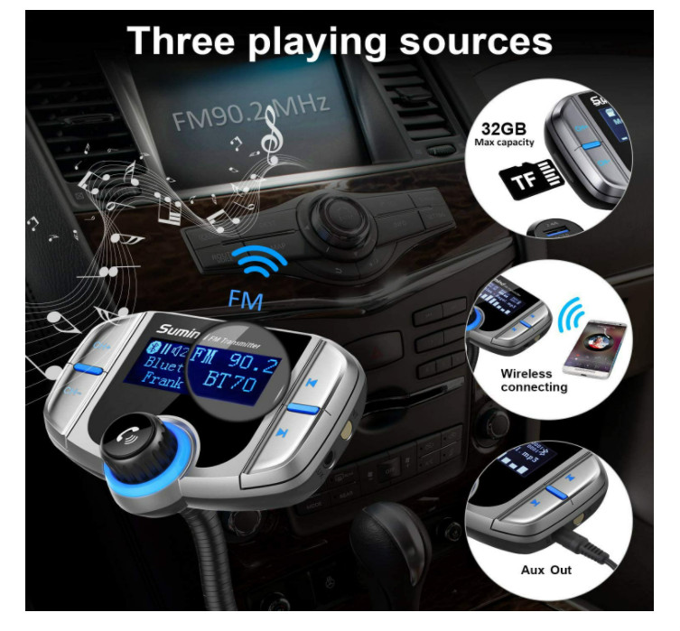 Transmisor FM Radio Bluetooth USB Para Carro Auto For Car Con Pantalla Digital