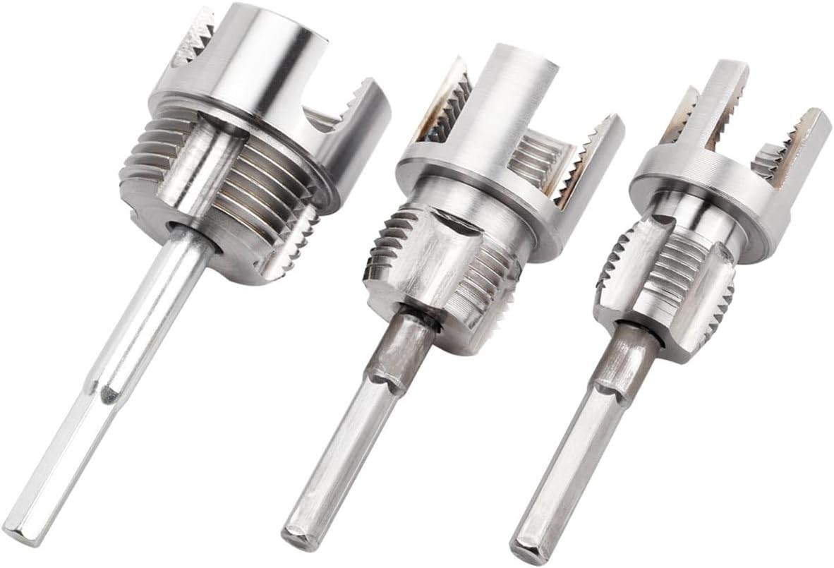 3Pcs PVC Pipe Threader Kit 1/2" 3/4" 1" NPT, Integrated Internal & External Pipe