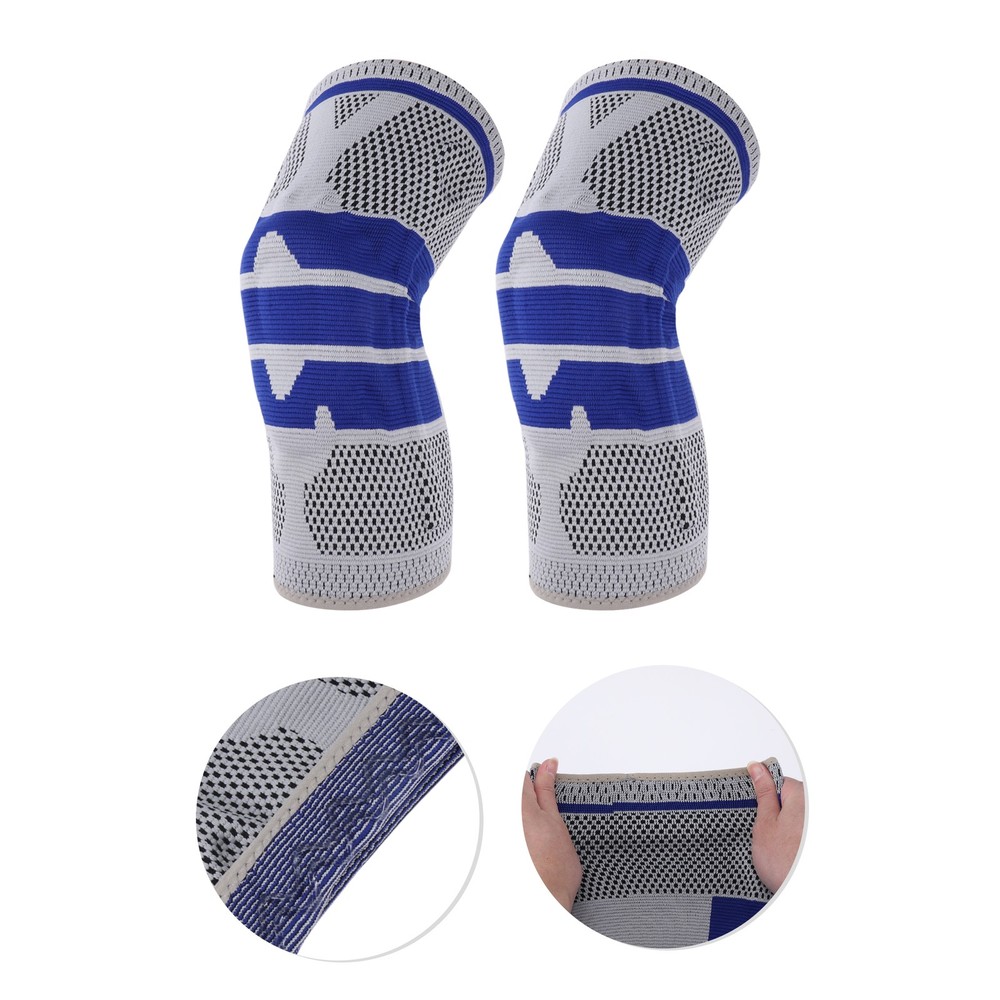 Horizontal Stripes Knee Pads Large Gray Blue 1 Pc