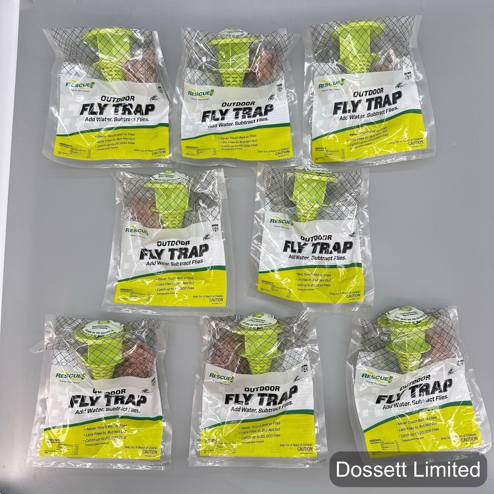 Rescue! Outdoor Fly Trap Disposable Bag 8-Pack | Non-Toxic | Pest Control