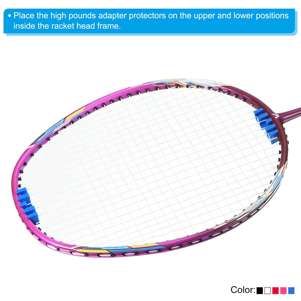 2Pcs Embedded Badminton Stringing Racquet Load Spreader Adapter, Pink/Blue