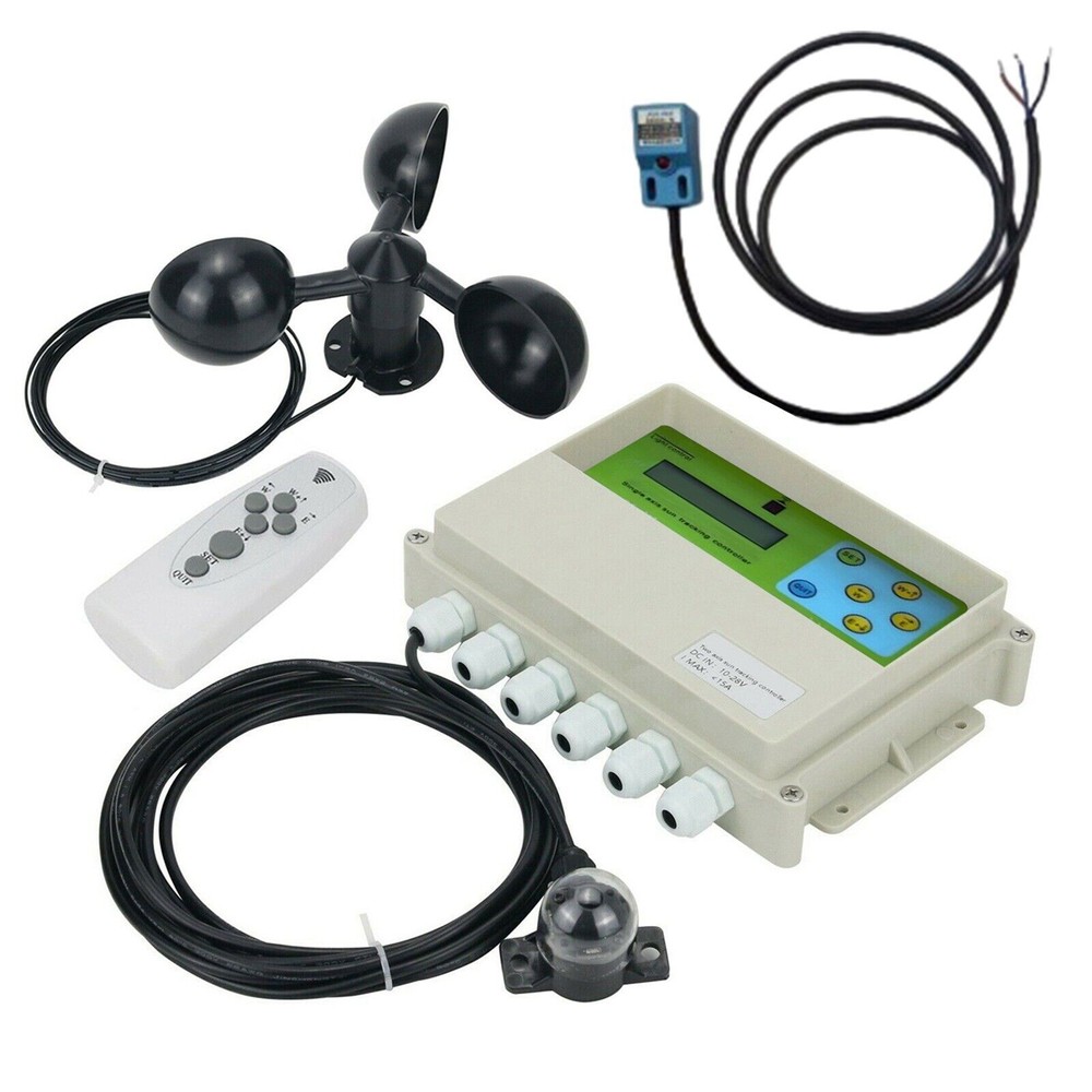 Electronic LCD Solar Tracker Controller W/ Wind Sensor For Solar Panel Tracking