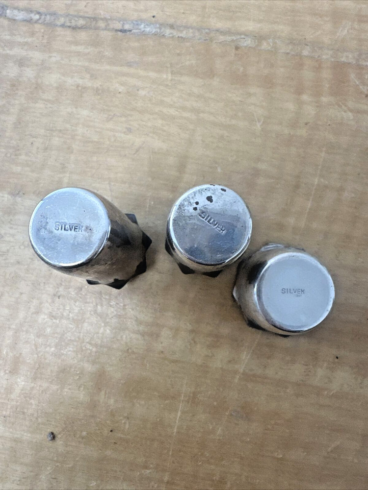 Antique Silver Condiment Caddy Tray Set 6 Piece 1930's