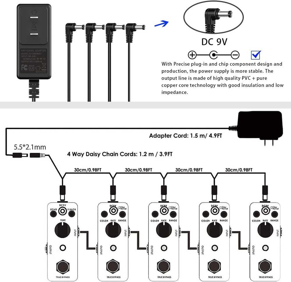 JOYO Multi Effects IR Loading Cabinet Modeling Amp Simulator Pedal Power Adapter