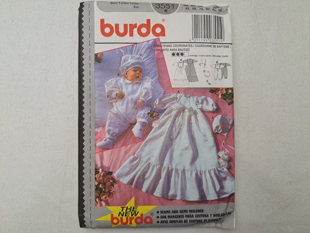 Burda Pattern - Christening Coordinates (3Mo-2Yr) #3351 - Uncut