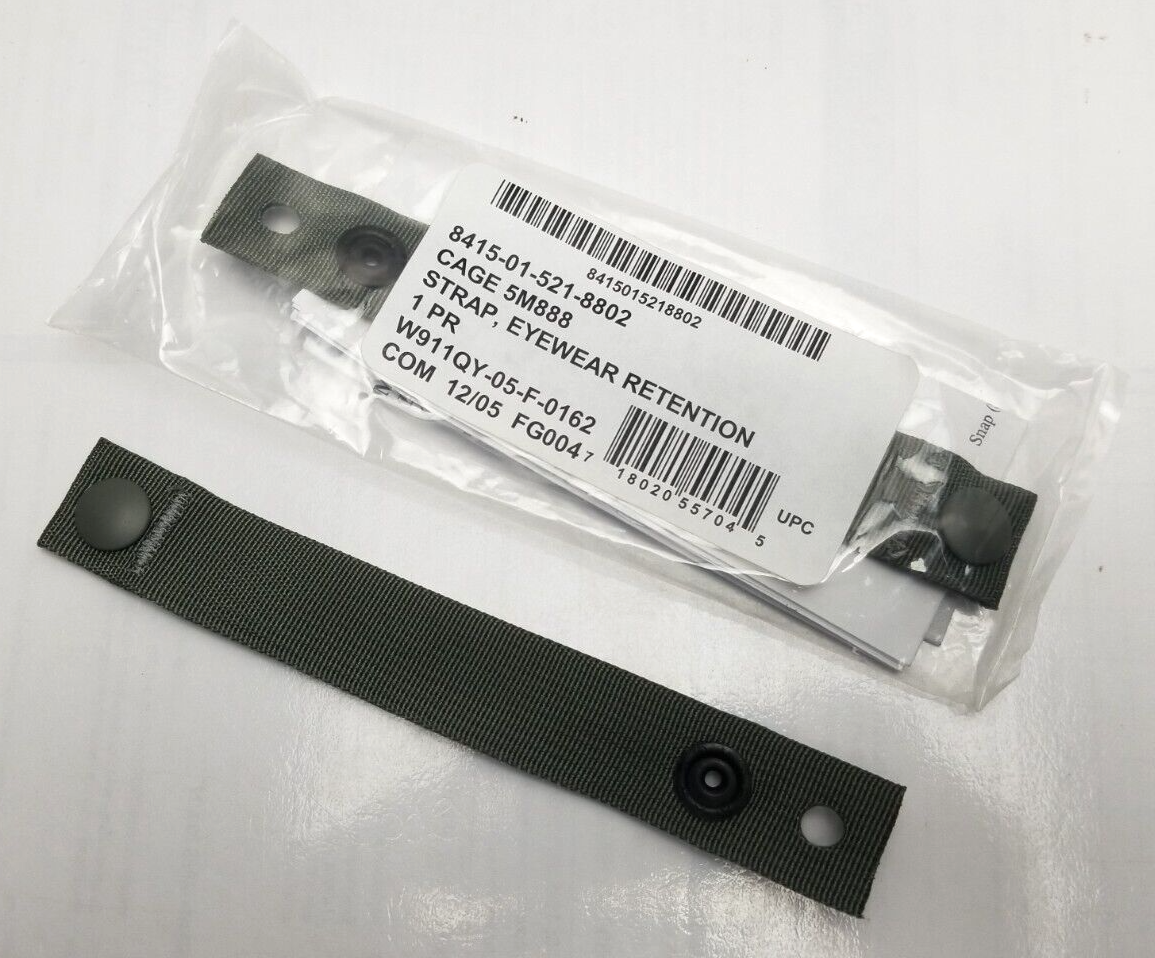 US Military ACH Eyewear Retention Strap Foliage Green NSN: 8415-01-521-8802 NIB