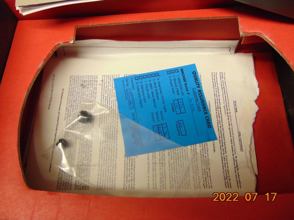 Commtest MMS3000 T6V4 Data Logger with Power Supply & Instructions