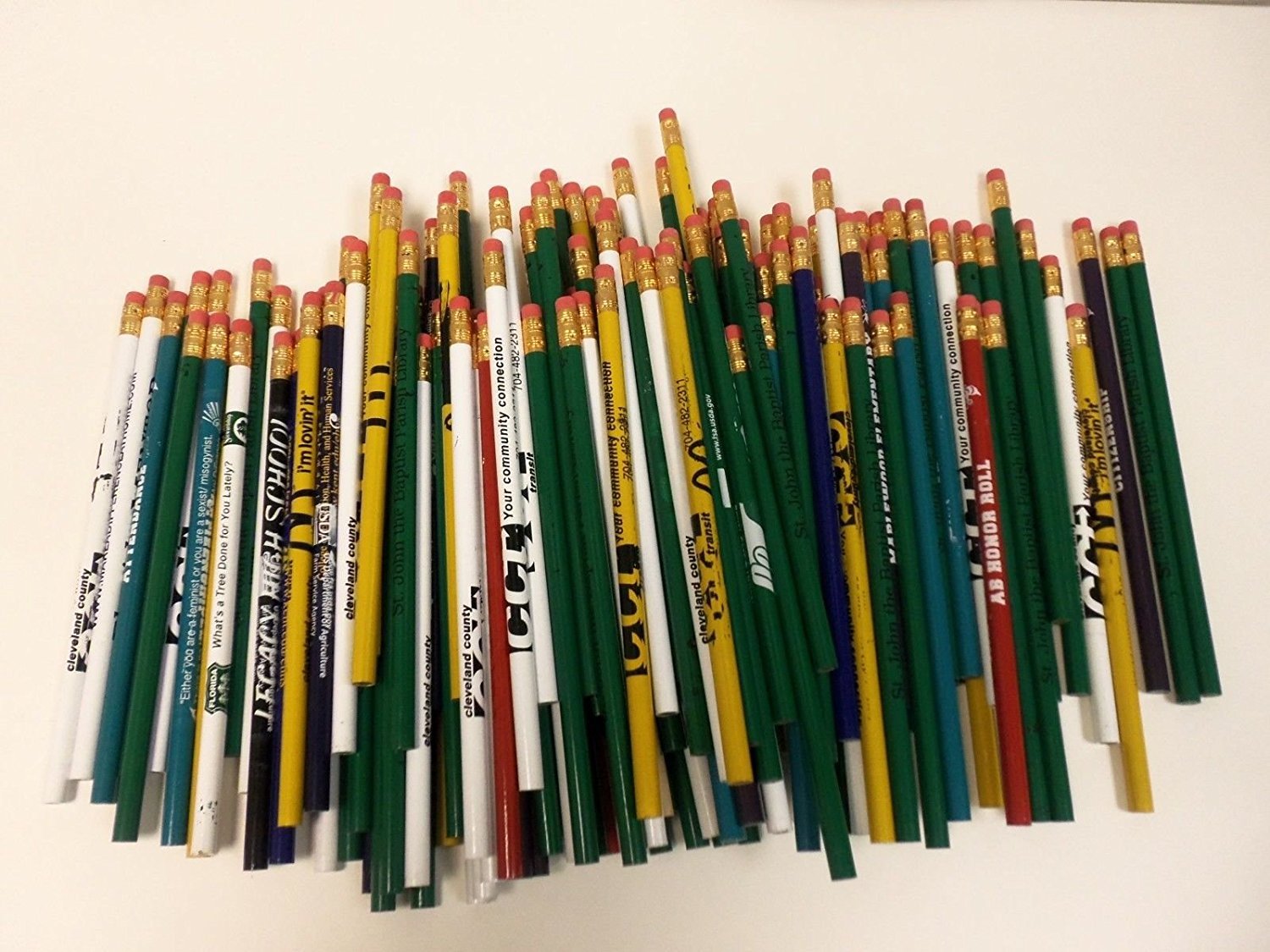 144 Lot Misprint Pencils with Rubber Eraser #2 Lead, Bulk Wholesale Lot