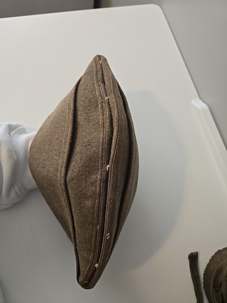 WW1 US Side Cap Hat Wool & Wrappings Military Cup And Patch.