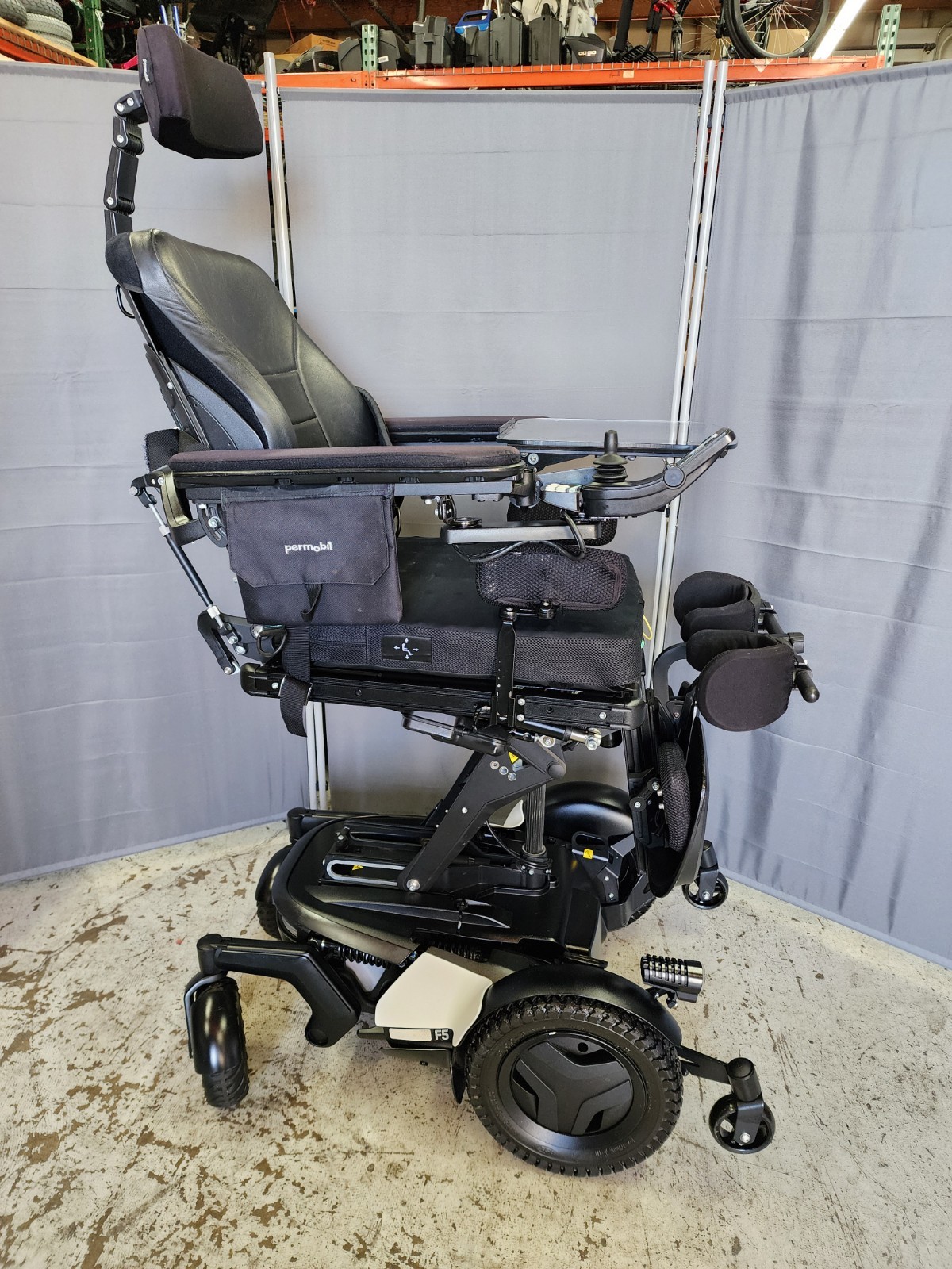 Permobil F5 VS Verical Stander 14" Seat Lift, Recline, Tilt, Leg, Lights 7.5MPH