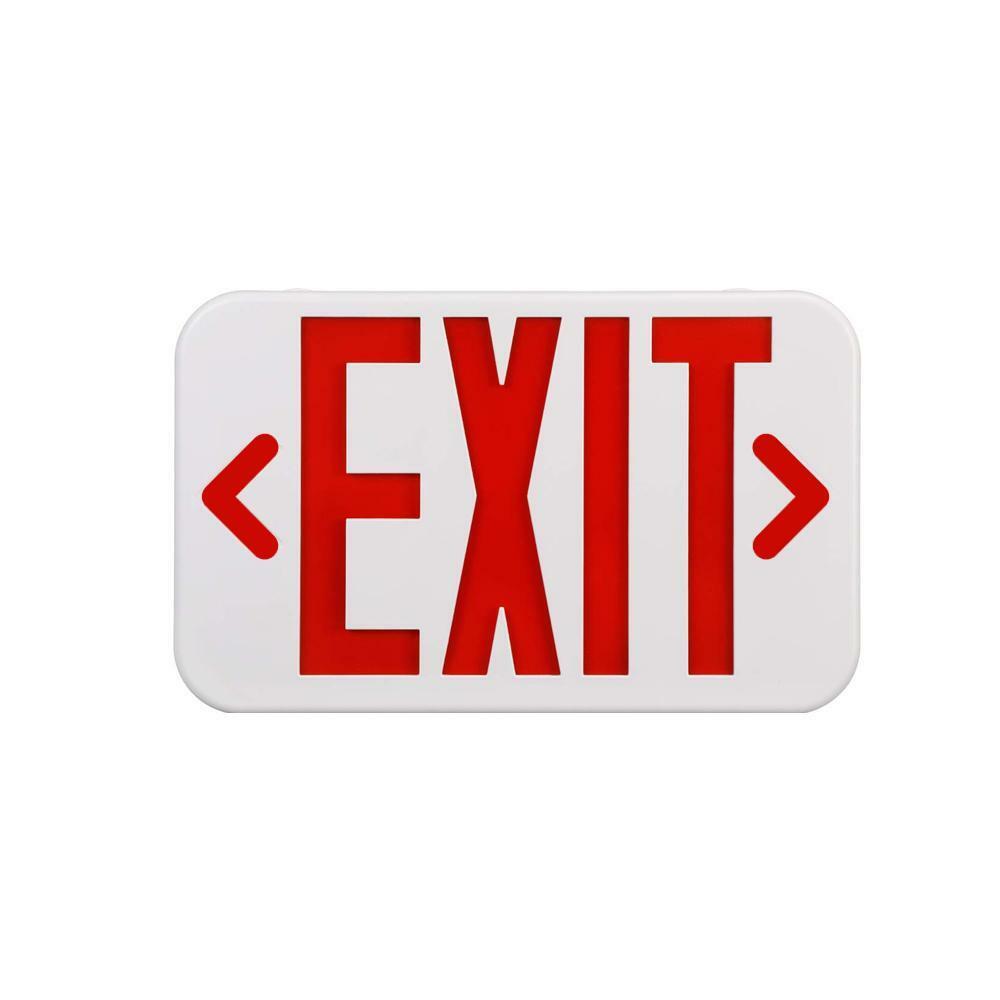 Double Face 4W Red LED Exit Sign Light - Side/Ceiling Mount With Battery Back-up