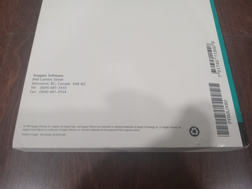 Sea gate Crystal Reports Version 8 Standard book only