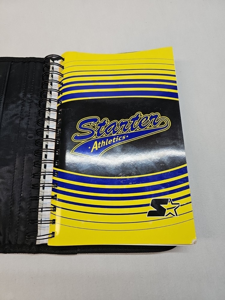 Starter 2001 Wirebound 3 Sub Notebook Folio Nylon Hook Loop Closure BLACK/BLUE