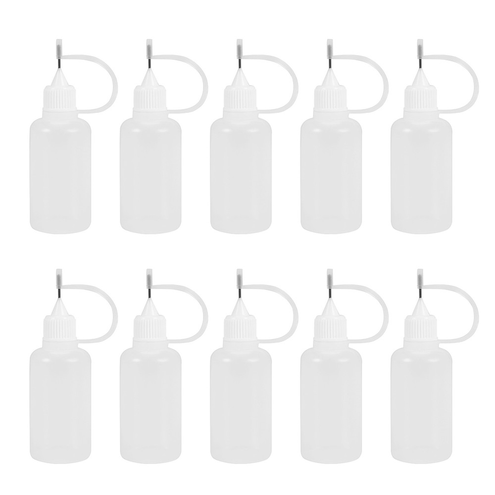 10Pcs 30Ml Plastic Squeezable Tip Applicator Bottle Refillable Dropper7357