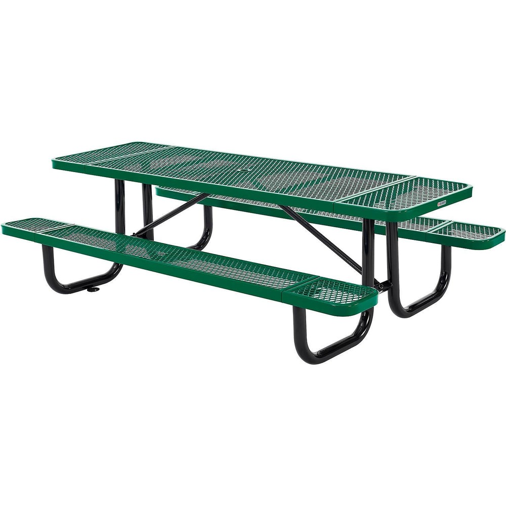 Global Industrial 8'L Rectangular Picnic Table Expanded Metal Green