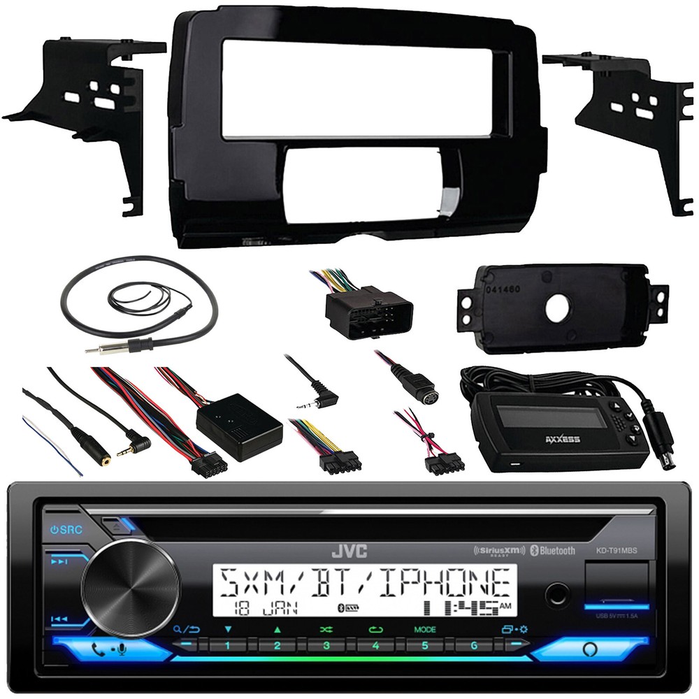 JVC KDT91MBS Bluetooth USB AUX CD Receiver, Dash Kit, Control Interface, Antenna