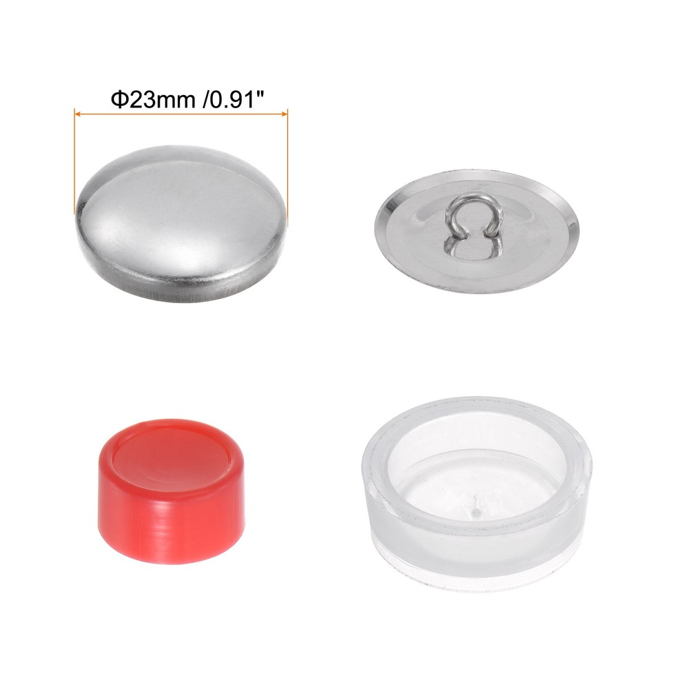 100 Sets Self Cover Button Kit 23mm Aluminum Button with 2 Tools