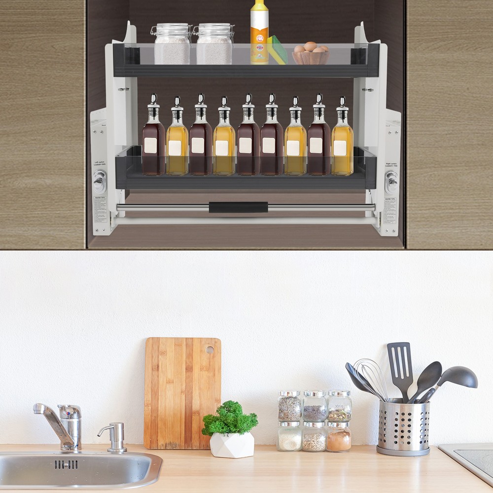 Pull-down Shelf Pull-down Shelf for Kitchen Upper Cabinets Kitchen Storage Rack