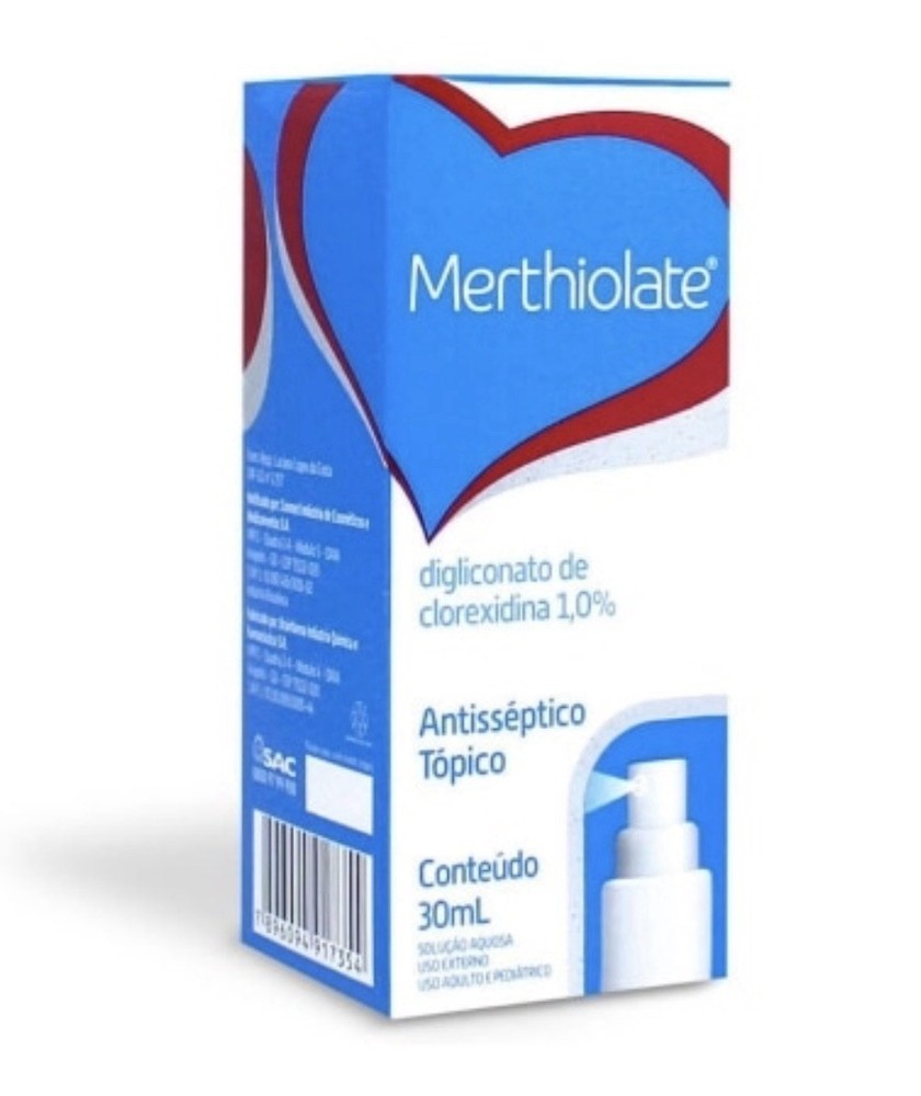 Merthiolate Antiseptic Solution Chlorhexidine Digluconate 1% 30mL
