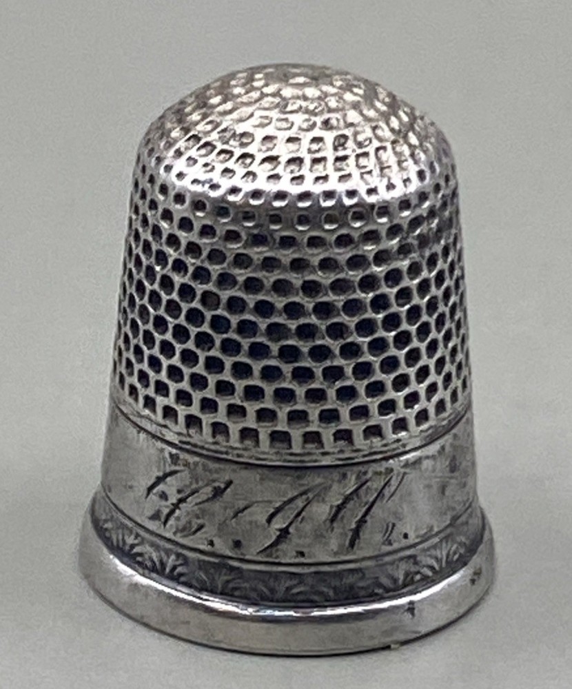 Antique? Monogrammed Silver Thimble