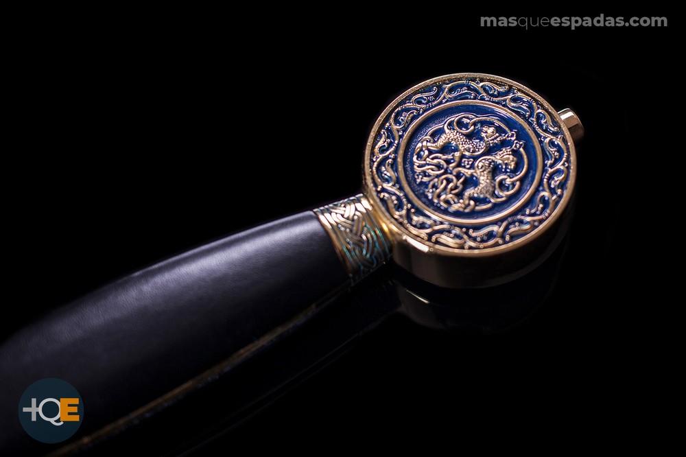 Sword Excalibur blue enamelled gold