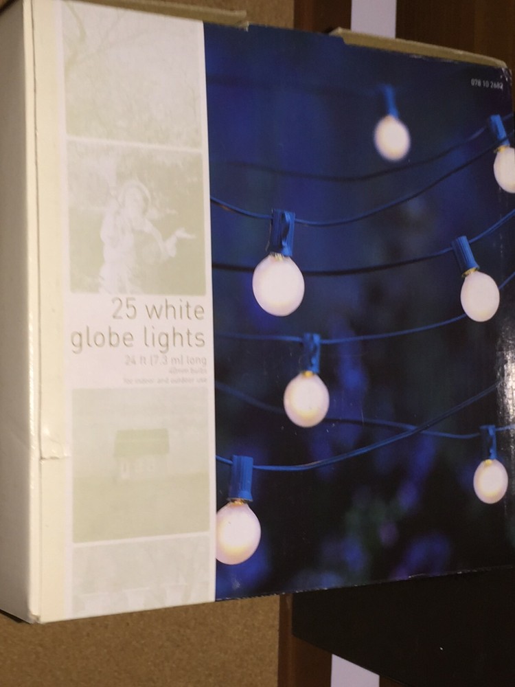 Target White Globe 25 Bulb String Lights Set Indoor & Outdoor