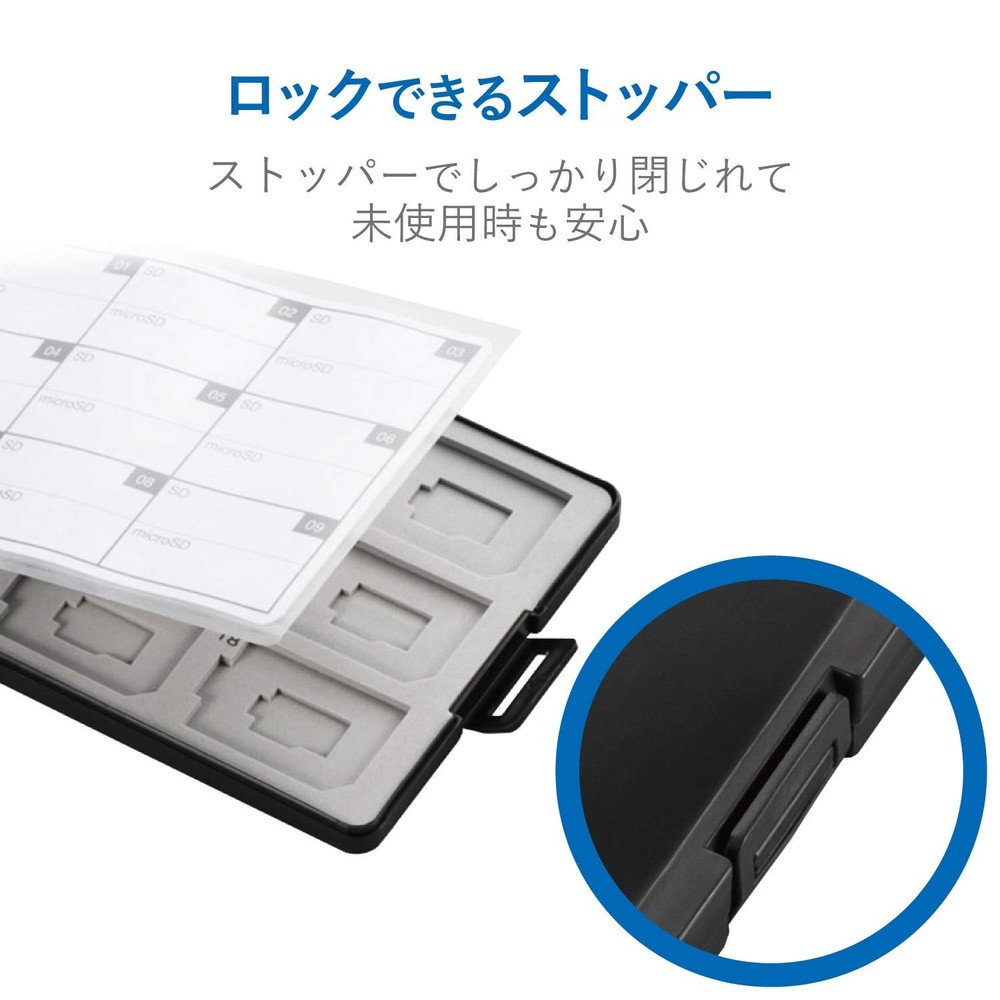 ELECOM memory card case SD case plastic SD18 sheet + microSD18 CMC-SDCPP36BK