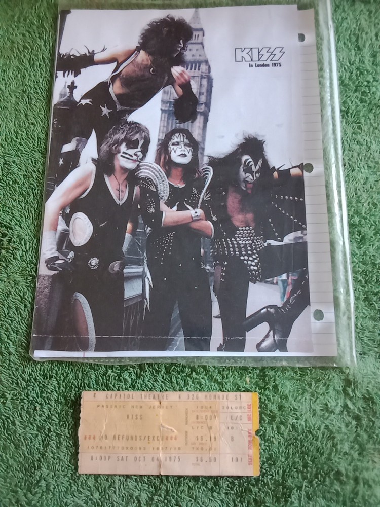💋 Kiss Alive Tour, Ticket Stub History 🎸, 10-4-75, Passaic NJ. Awesome Piece