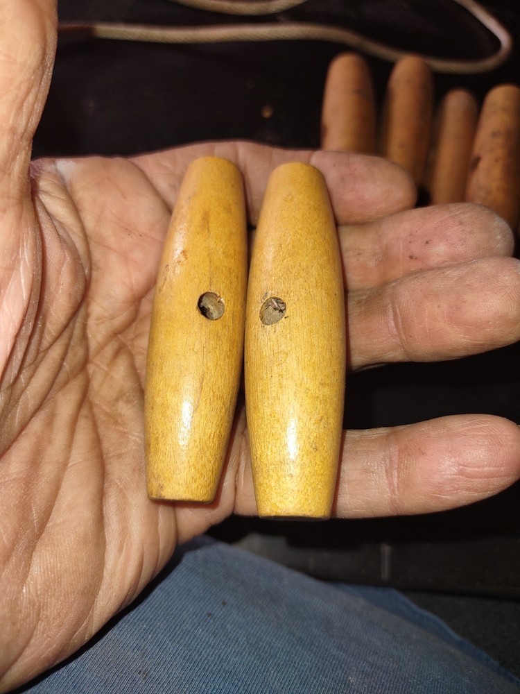 Wooden pull start Handle vintage-small 3"