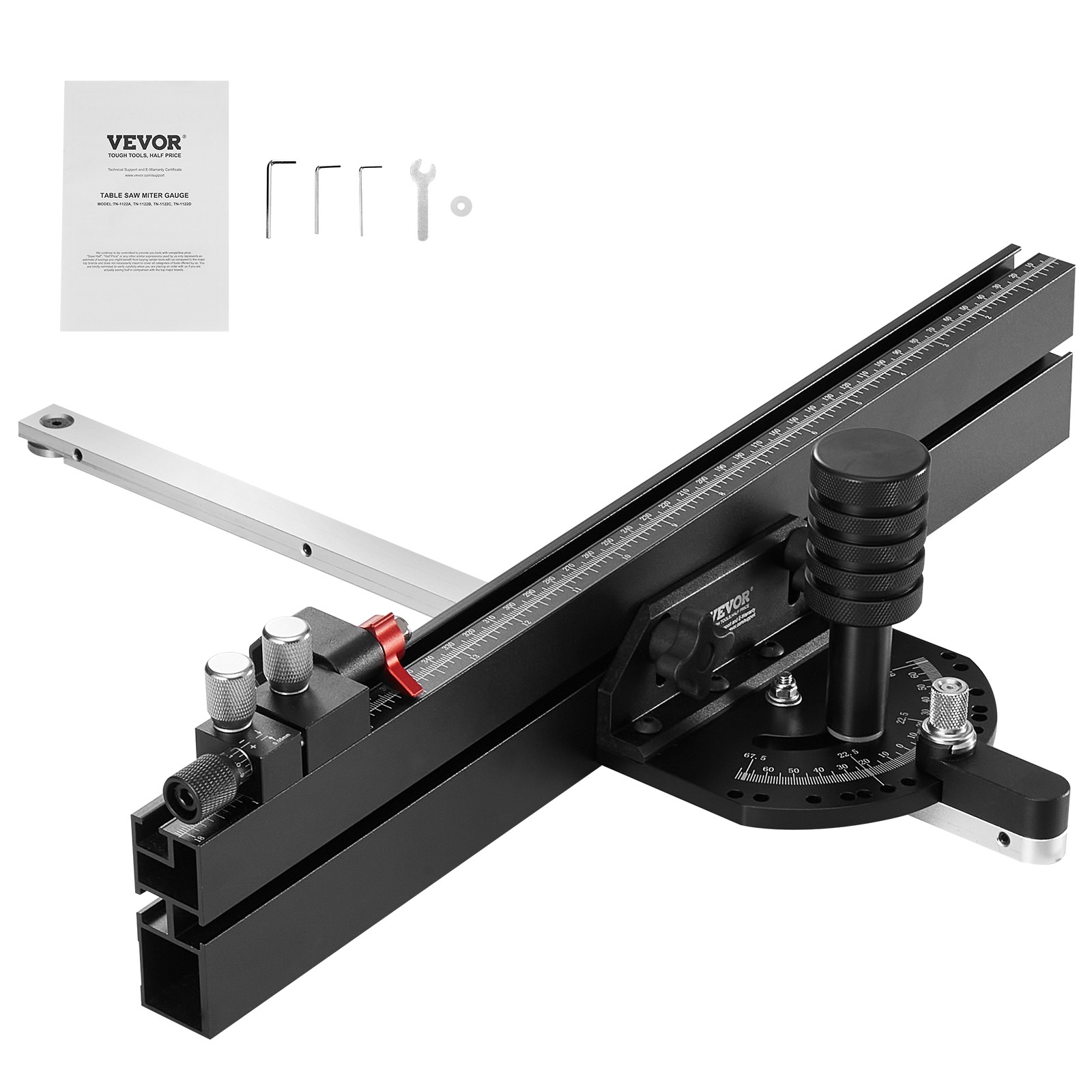 VEVOR Precision Table Saw Miter Gauge Standard Slot 3/4'' x 3/8'' 18 in Grating
