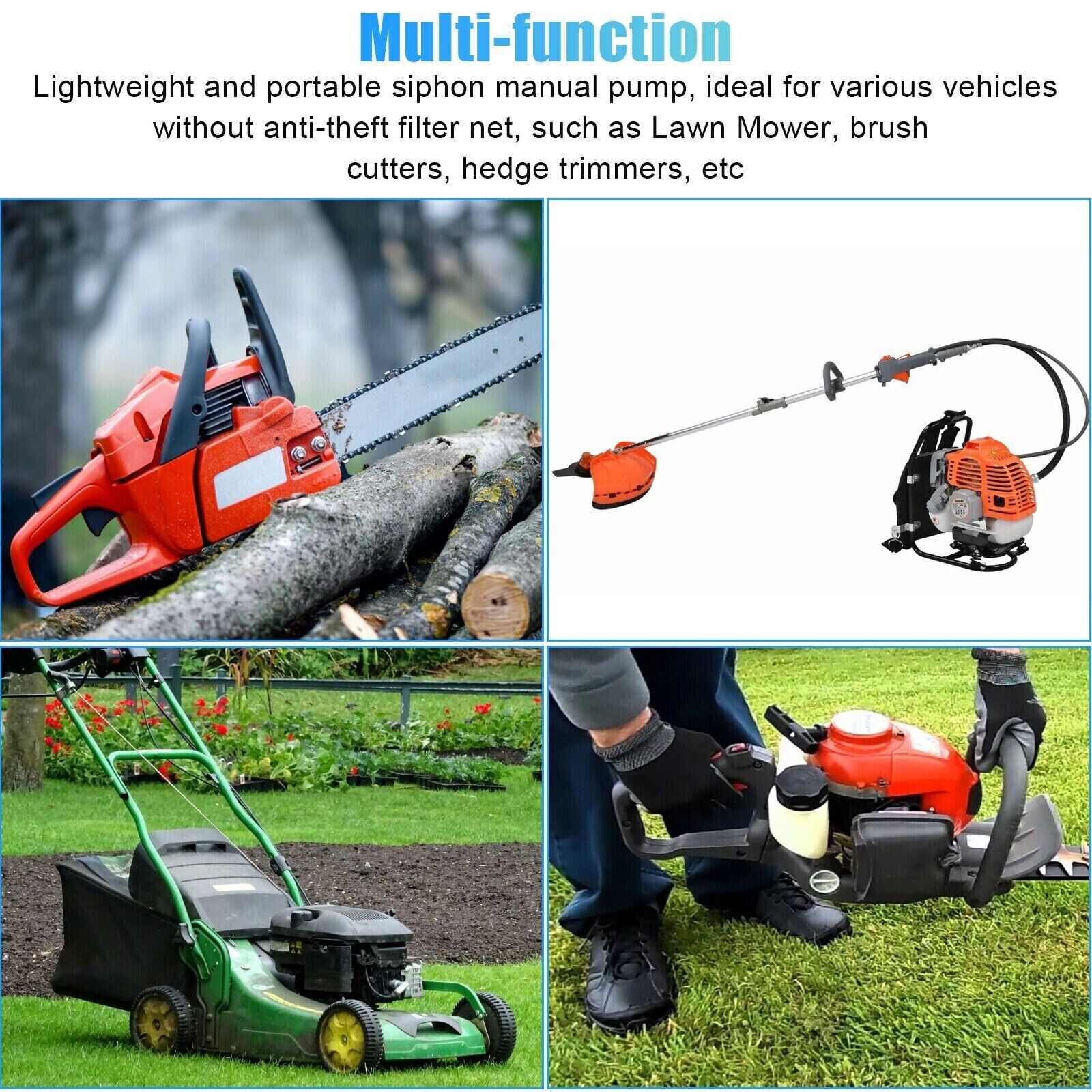 Siphon Hand Pump Portable Manual Car Fuel Transfer Pump- For Gas Gasoline Petrol