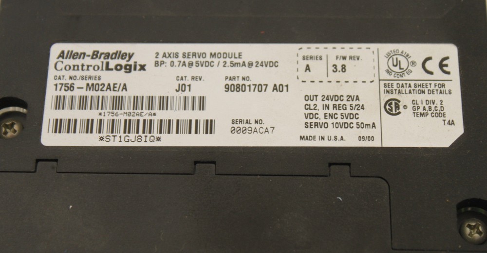 ALLEN BRADLEY AB 1756-M02AE/A PLC SERVO MODULE ANALOG ENCODER INPUT 2AXIS #2