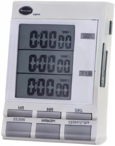Brannan Digital Triple Kitchen Timer and Clock with Large LED Countdown Timer...