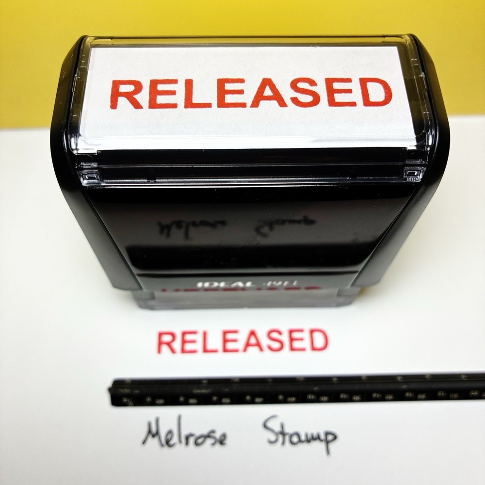 Released Rubber Stamp Red Ink Self Inking Ideal 4913