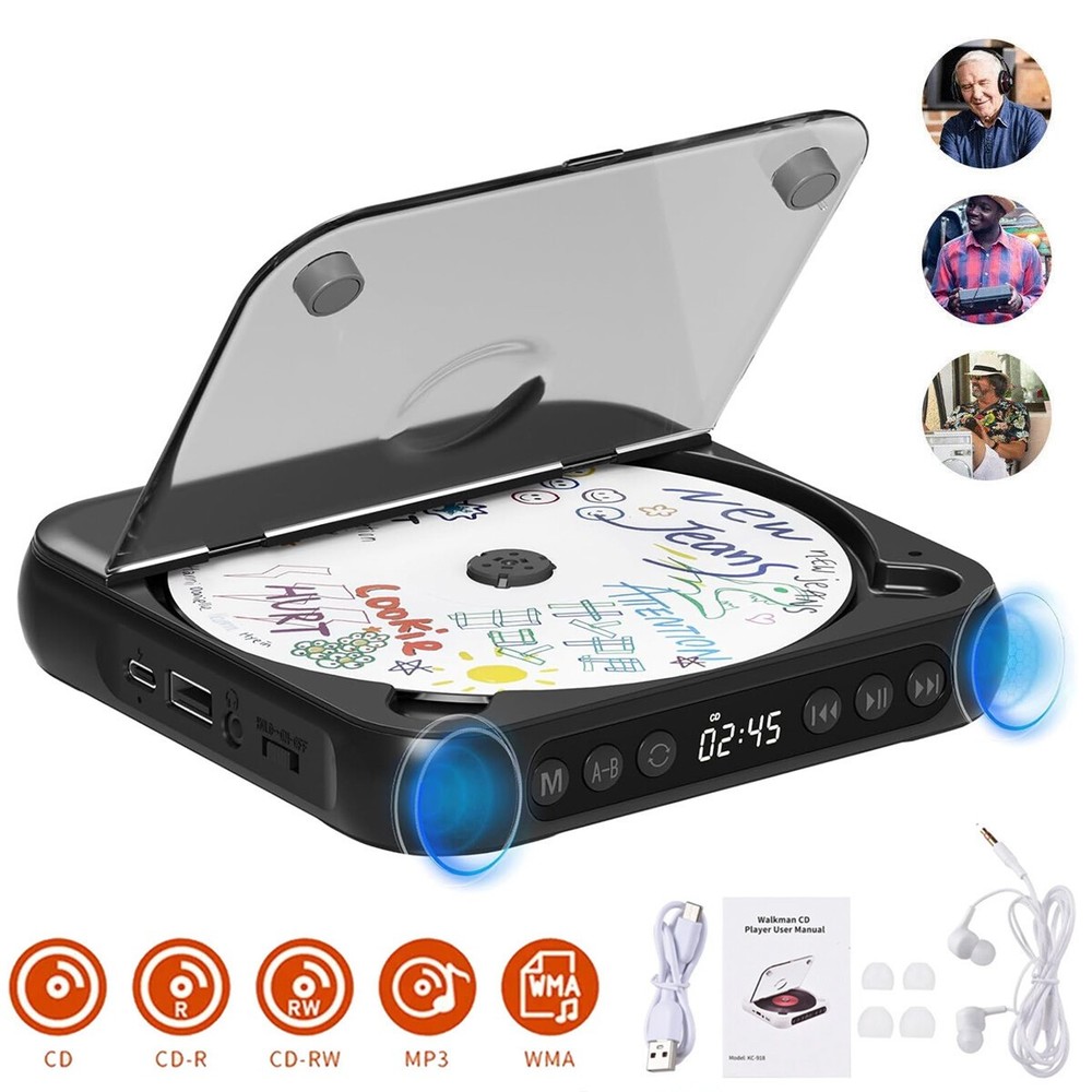 Rechargeable Blue Tooth Speaker Multi Functional CD Player Desktop/USB Portable