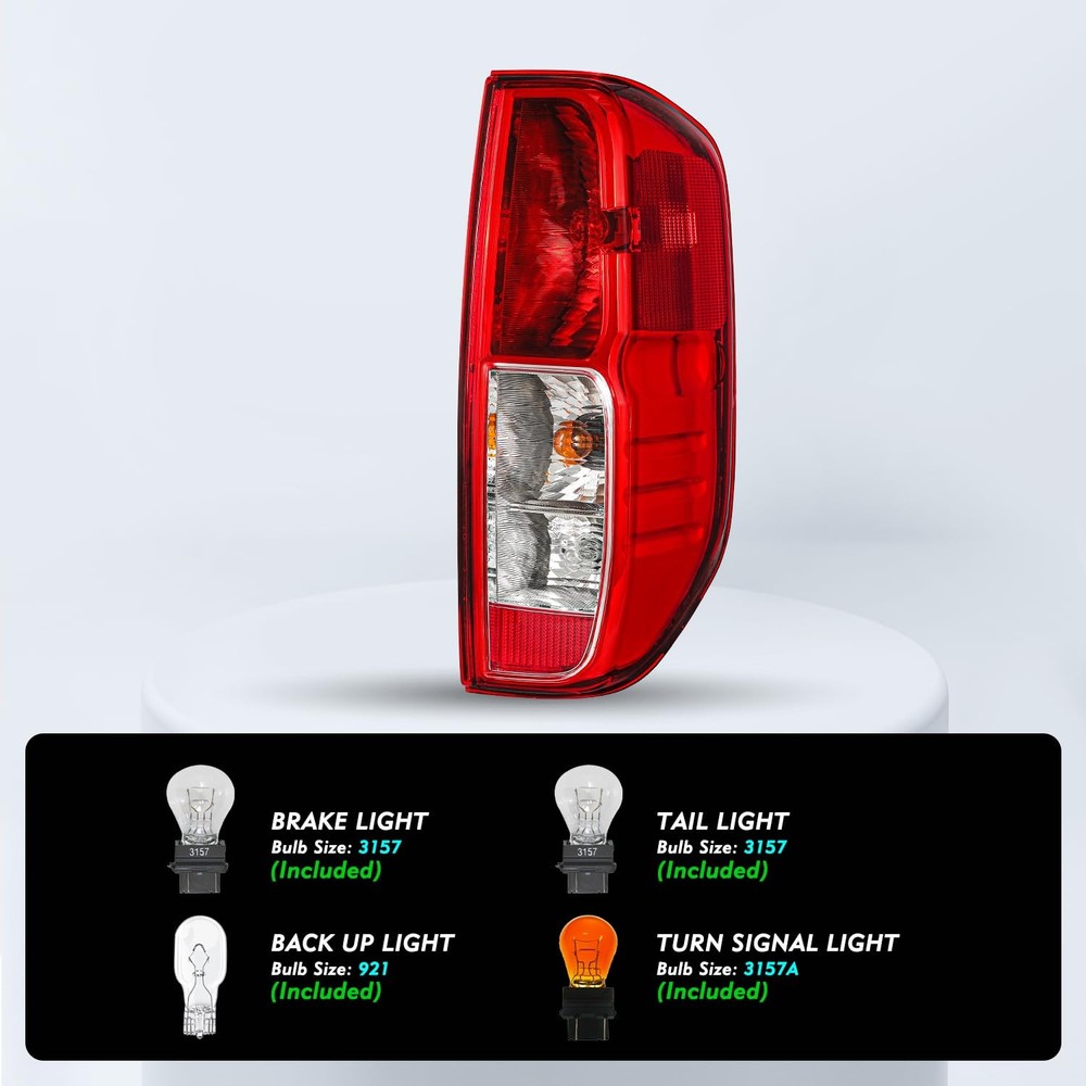 Tail Light Assembly for 2005-2021 Frontier 2009-2012 Equator with Bulbs