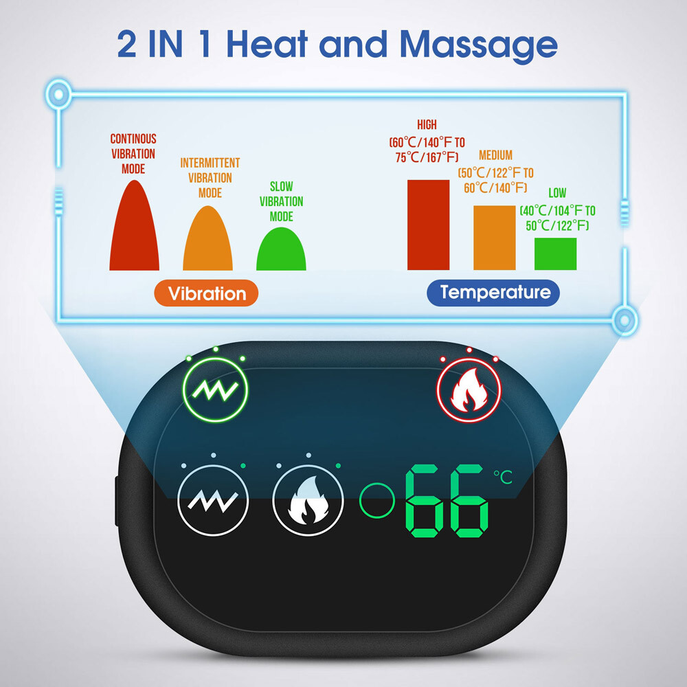 Electric Heated Shoulder Massager With Vibration Massage Brace Joint Pain Relief