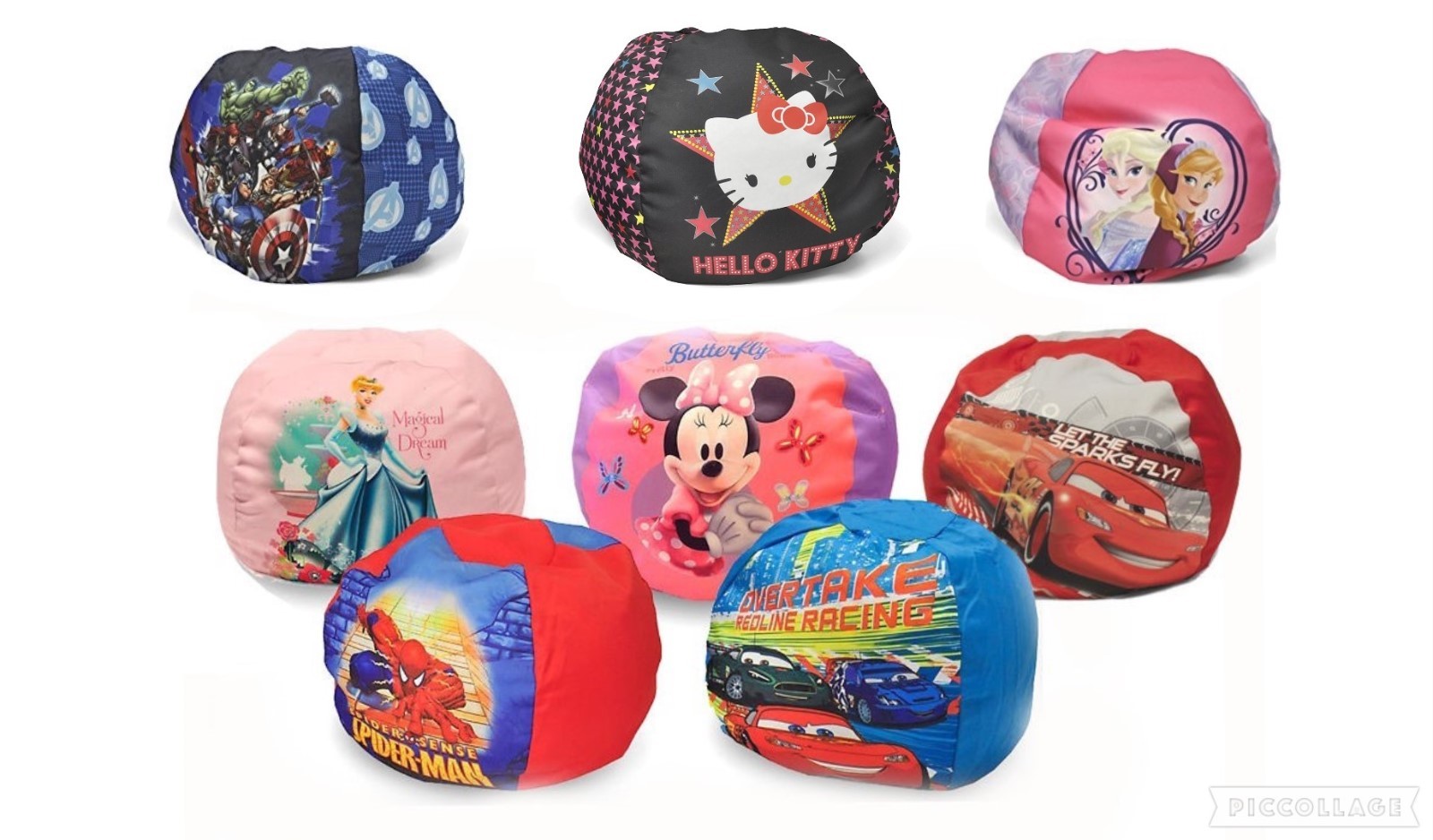 Disney Character Kids Round Bean Bag Chair - Toddlers, Filled in USA