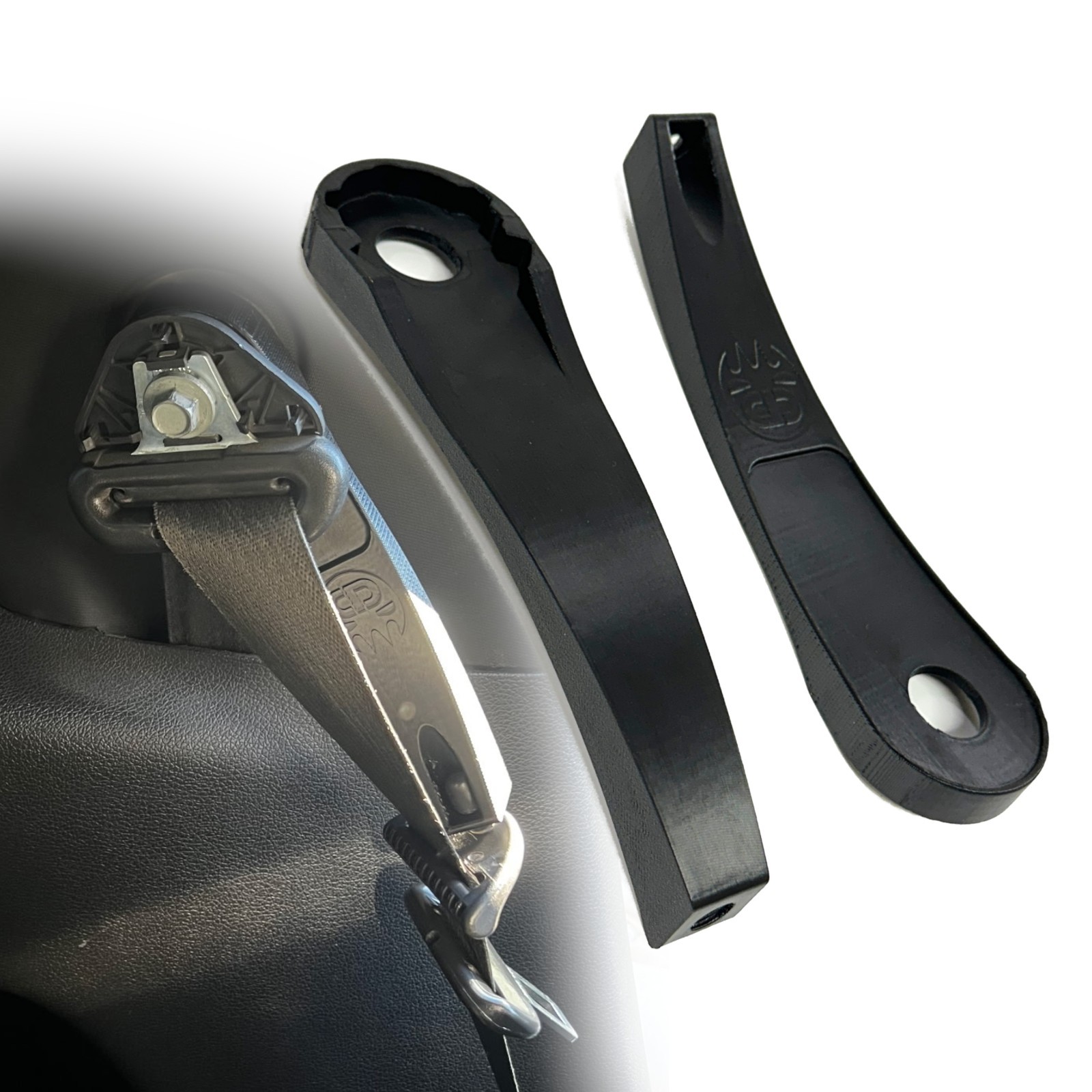 2X Upgraded seat belt presenter arms 2010-2014 Ford Mustang (3D Printed)