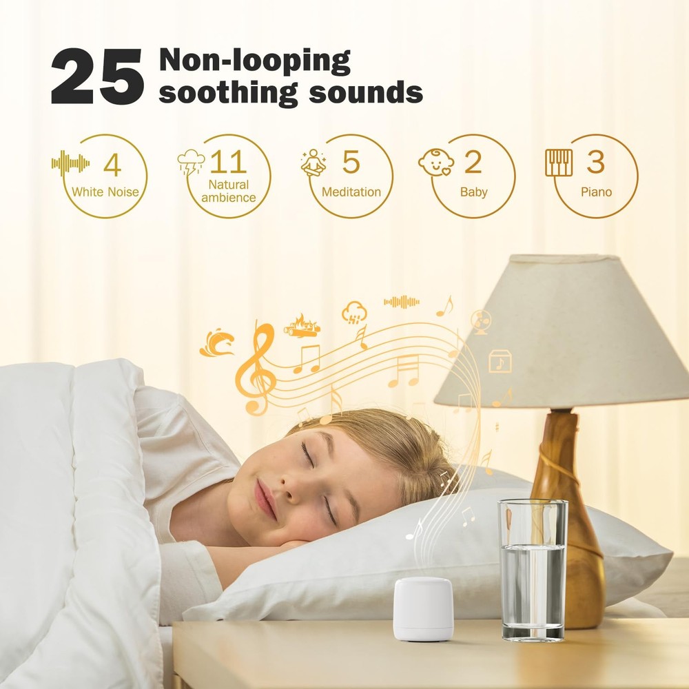 White Noise Machine | Paussion No Sync Playback Function - 1 Set,