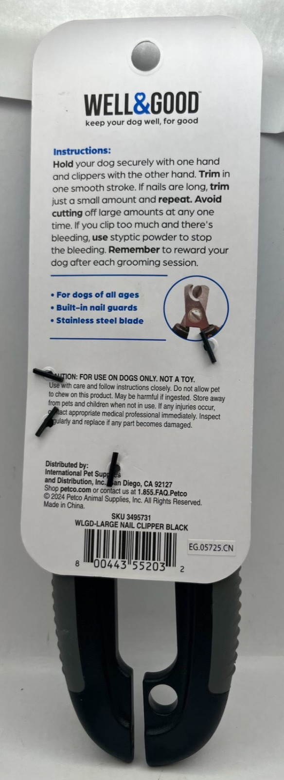 🐶Well & Good Nail Clippers Large Dogs Stainless Steel Round Clippers {New}🐶