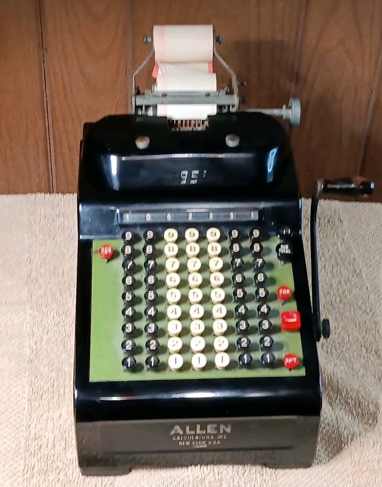 Vintage 1930s RC Allen 95 Calculator Adding Machine Nice Paint Read Description