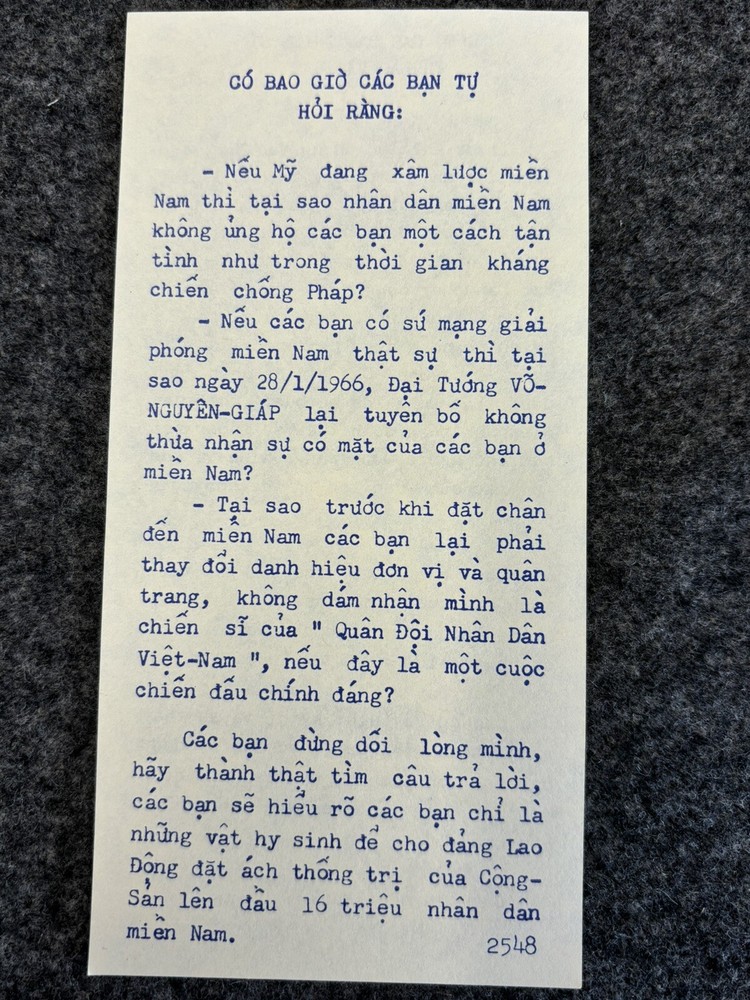 US Armed Forces Vietnam War Surrender Leaflet #8