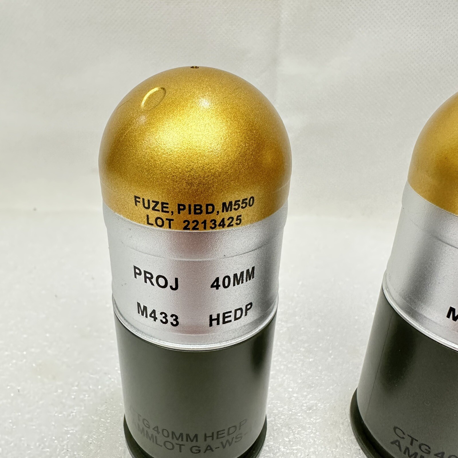 2 - Replica Inert 1:1 Scale 40MM HEDP M433 Fake Non Functional M203 M32A1 M320